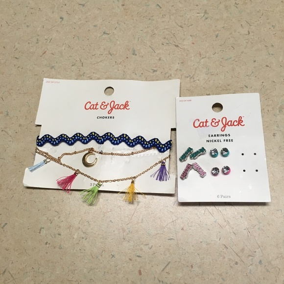 CAT AND JACK CHOKER AND EARRINGS - Picture 2 of 7